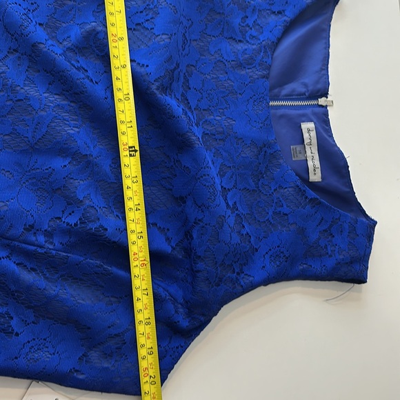 Sleeveless fit flare midi lace Blue Party cocktail Dress whimsy cottage core - Picture 6 of 11